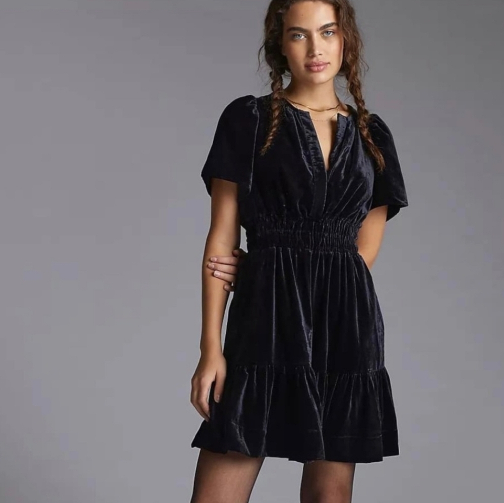 Anthropologie Black Mini Dress